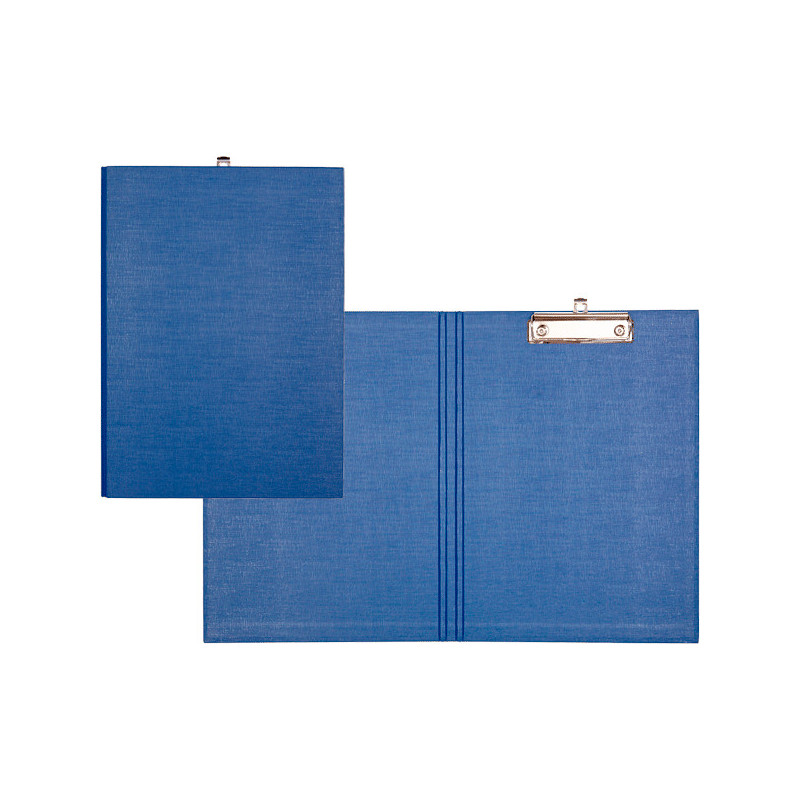 Папка-планшет, с крышкой, А4, верхний зажим, картон/ПВХ, 2мм, синяя, deVENTE