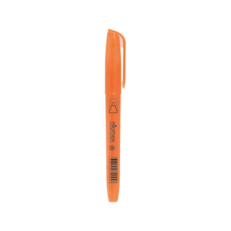 Тестовыделитель Attomex круглый корпус с клипом, скошенный наконечник, ширина линии 1-4 мм, оранжевый