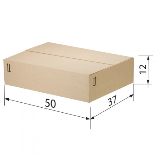 Короб картонный, длина 500 х ширина 370 х высота 120 мм, марка Т22, профиль В, FEFCO 0202 / ГОСТ, исполнение Б, 503211