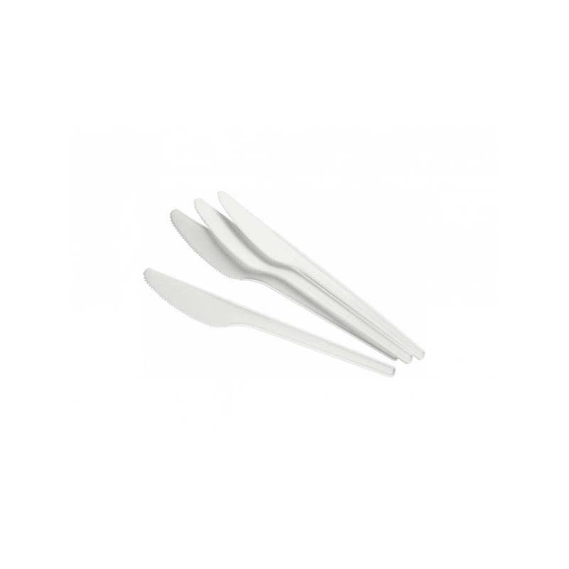 Нож одноразовый белый длиной 165 мм по 100 штук в упаковке