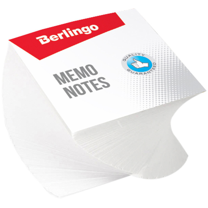 Блок для записи Berlingo, 80x80x50 мм, белый, 500 листов, 80 г/м2, витой на склейке