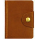 Визитница карманная OfficeSpace на кнопке, 10*7 см, 18 карманов, натуральная кожа, светло-коричневый