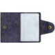 Визитница карманная OfficeSpace на кнопке, 10*7 см, 18 карманов, натуральная кожа, темно-синий