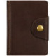 Визитница карманная OfficeSpace на кнопке, 10*7см, 18 карманов, натуральная кожа, темно-коричневый