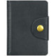 Визитница карманная OfficeSpace на кнопке, 10*7см, 18 карманов, натуральная кожа, черный