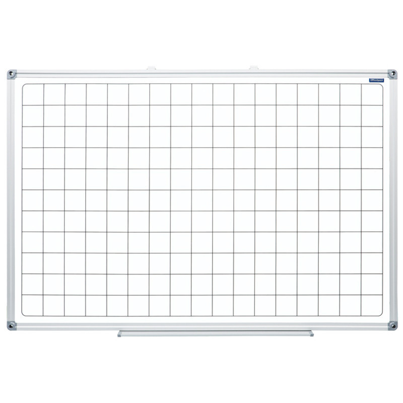 Доска магнитно-маркерная OfficeSpace, 60*90см, клетка, алюминиевая рамка, полочка