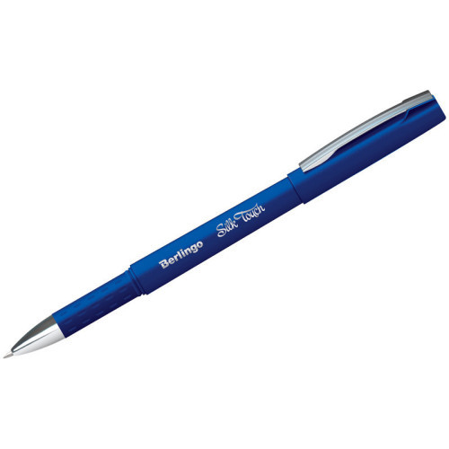 Ручка гелевая синяя, 0,3 мм, 0,5 мм, корпус синий, Berlingo Silk touch