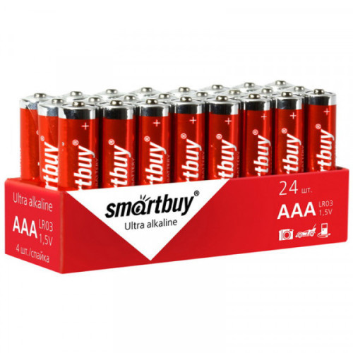 Батарейка SmartBuy AAA (LR03) алкалиновая, OS24 24шт/уп
