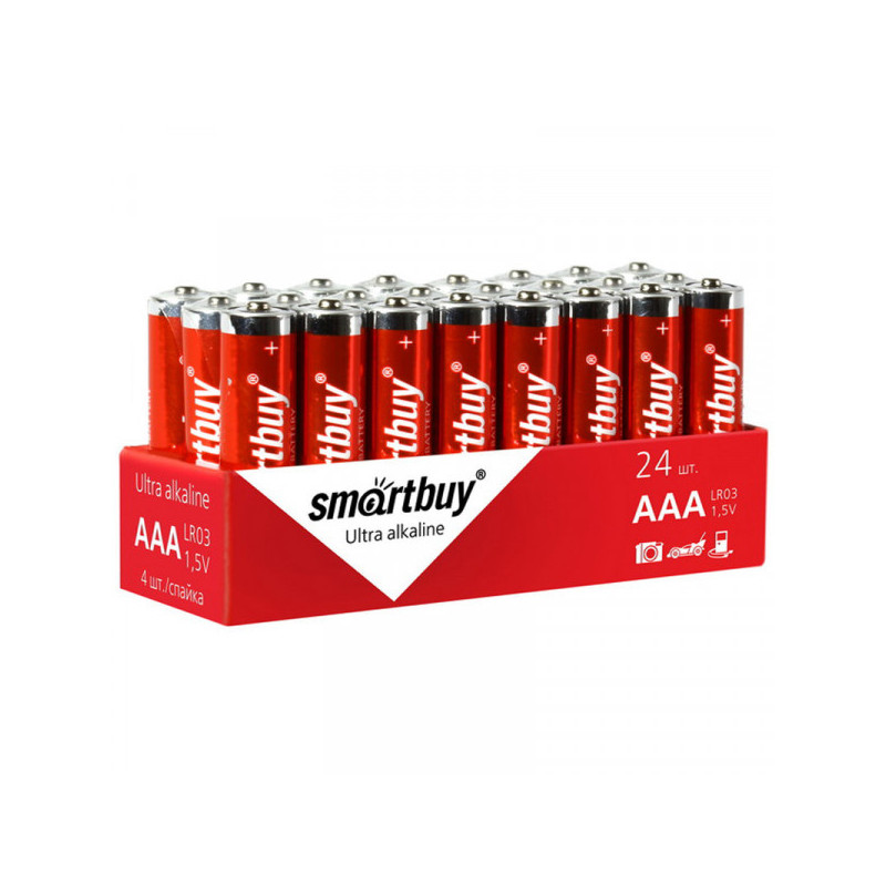 Батарейка SmartBuy AAA (LR03) алкалиновая, OS24 24шт/уп