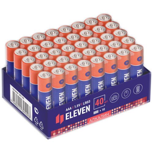 Батарейка Eleven AAA (LR03) алкалиновая, 40 шт, OS40