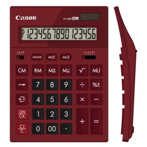 Калькулятор CANON бухг. AS-888 16 разряд. бордо RD