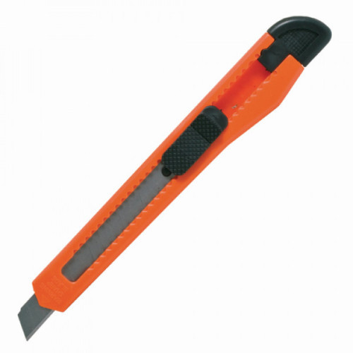 Нож канцелярский 9 мм STAFF фиксатор цвет корпуса ассорти упаковка с европодвесом 230484