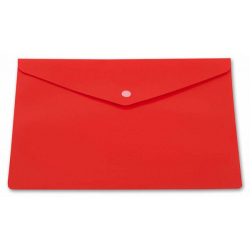 Папка-конверт с кнопкой толщина 0,18 мм А4 красный