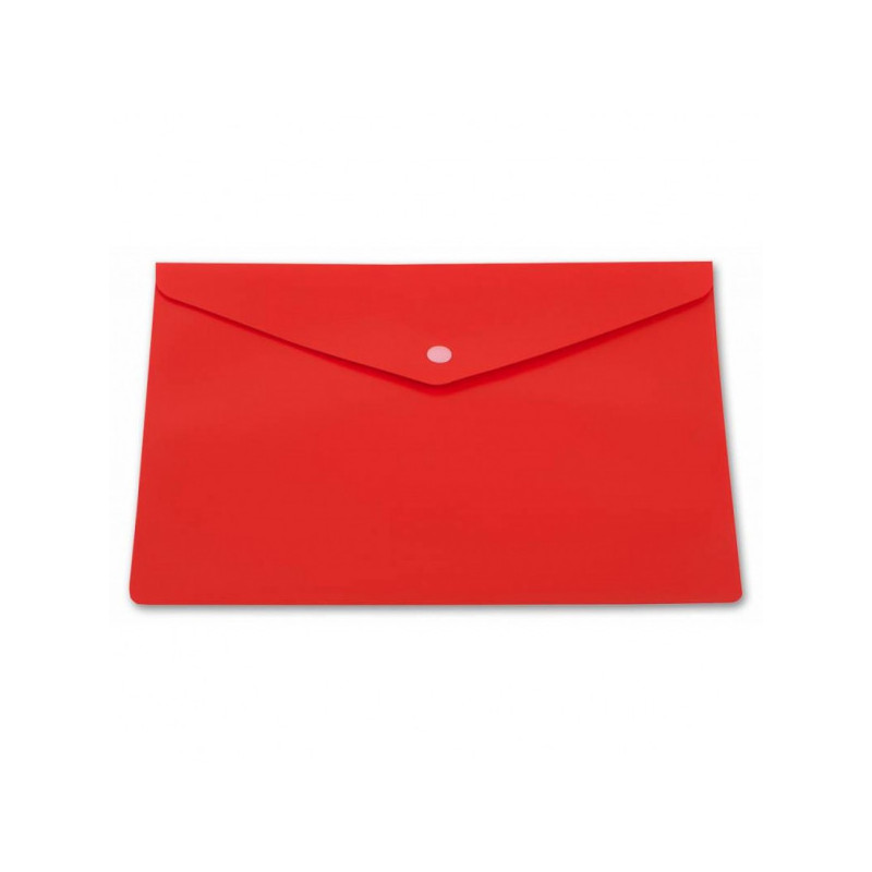 Папка-конверт с кнопкой толщина 0,18 мм А4 красный