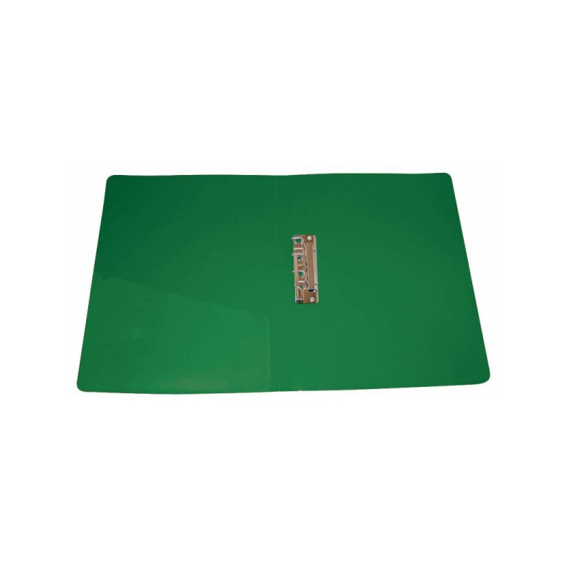 Папка с металлическим зажимом в середине зеленая пластик 0.70 мм А4