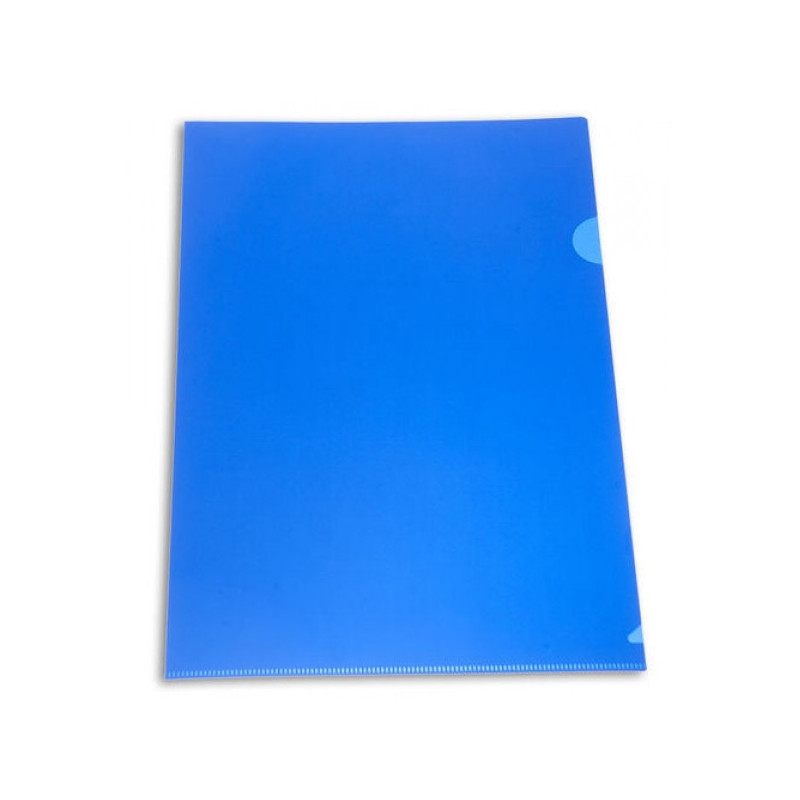 Папка-уголок непрозрачная глянцевая плотная А4 пластик 0.18 мм синяя