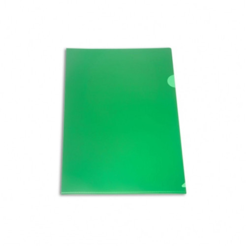 Папка-уголок непрозрачная глянцевая плотная А4 пластик 0.18 мм зеленая