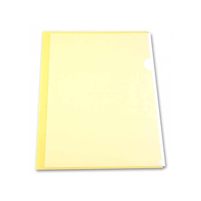 Папка-уголок прозрачная  желтая А4 пластик 0.15 мм