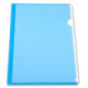 Папка-уголок прозрачная синяя А4 пластик 0.15 мм
