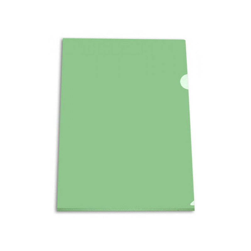 Папка-уголок прозрачная зеленая А4 пластик 0.15 мм