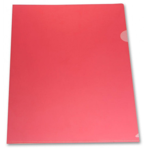 Папка-уголок прозрачная плотная красная А4 пластик 0.18 мм СПЕЦ
