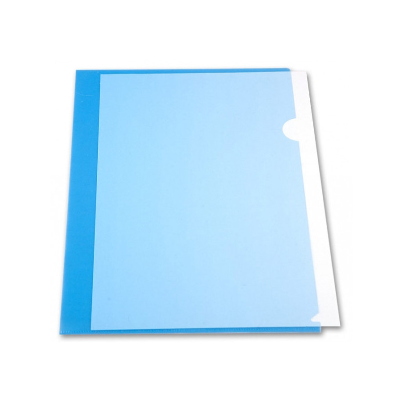 Папка-уголок прозрачная плотная синяя А4 пластик 0.18 мм СПЕЦ