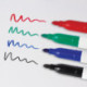 Маркеры для доски STAFF, набор 4 шт., тонкий корпус, круглые, 2,5 мм, черный, синий, красный, зеленый, 151097