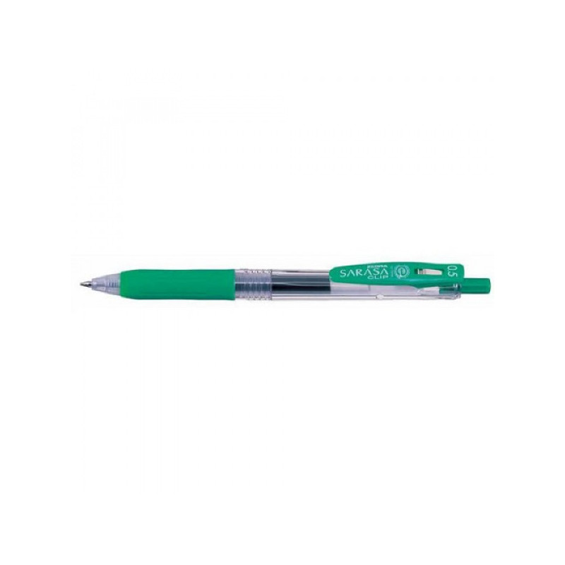 Ручка гелевая Zebra SARASA CLIP (JJ15-G) автоматическая 0.5мм резиновая манжета зеленый