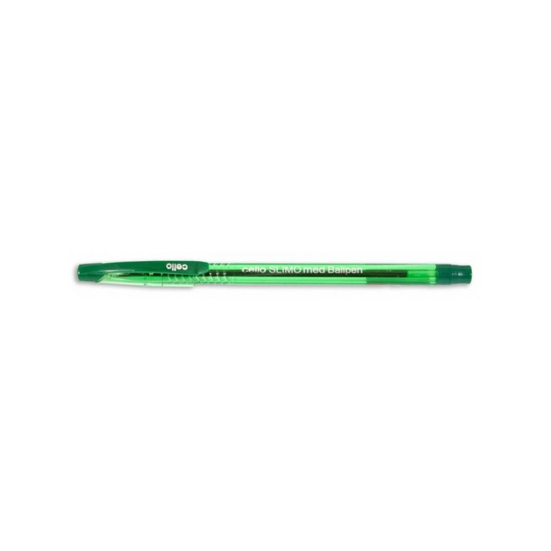 Ручка шариковая Cello SLIMO 1 мм зеленая