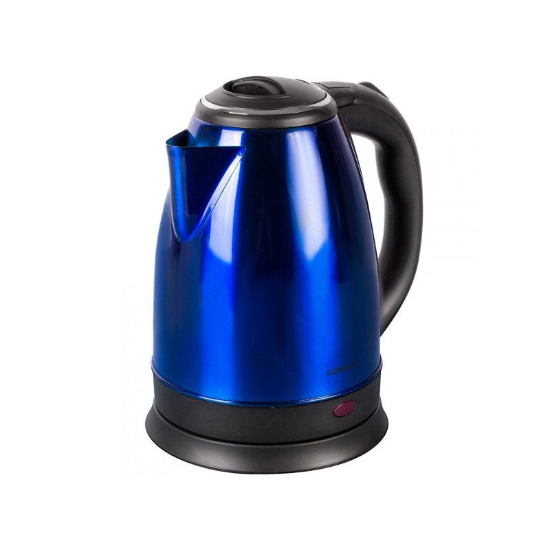 Чайник SONNEN KT-118B, 1,8 л, 1500 Вт, закрытый нагревательный элемент, нержавеющая сталь, синий, 452927