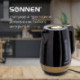 Чайник электрический SONNEN KT-1776, 1,7 л, 2200 Вт, закрытый нагревательный элемент, пластик, черный/горчичный, 453418