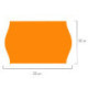 Этикет-лента 22х12 мм, волна, оранжевая, комплект 5 рулонов по 800 шт., BRAUBERG