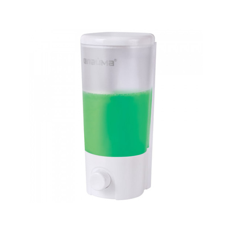 Диспенсер для жидкого мыла ЛАЙМА, наливной, 0,38 л, ABS-пластик, белый (матовый), 603922