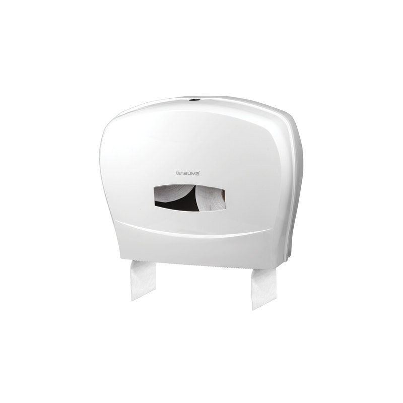 Диспенсер для туалетной бумаги ЛАЙМА PROFESSIONAL (Система T1/T2), большой, белый, ABS-пластик