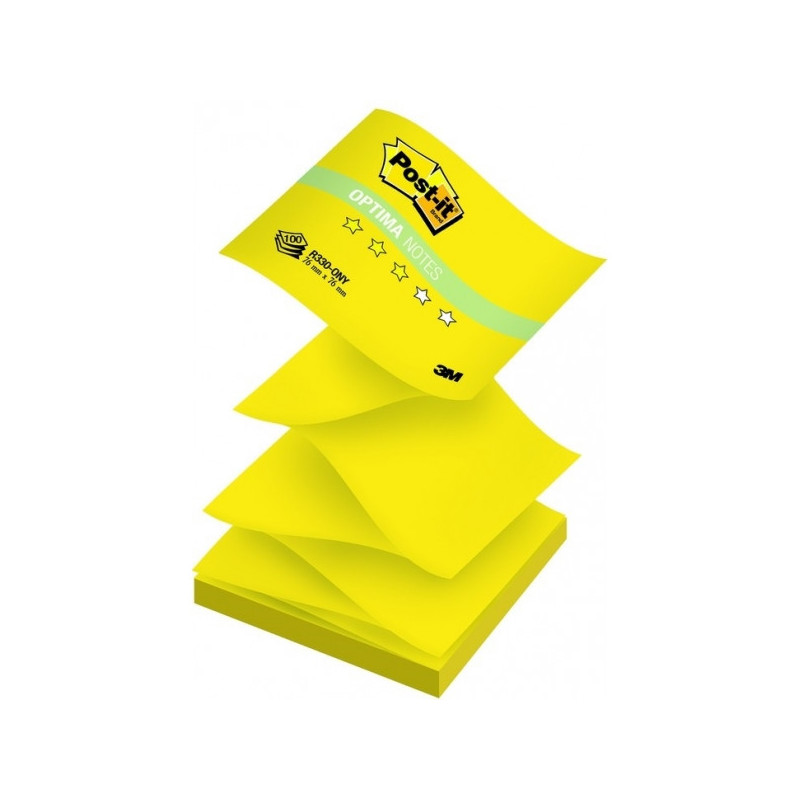 Самоклеящийся блок 3М Optima Z-блок желтый неоновый 100 листов Post-it