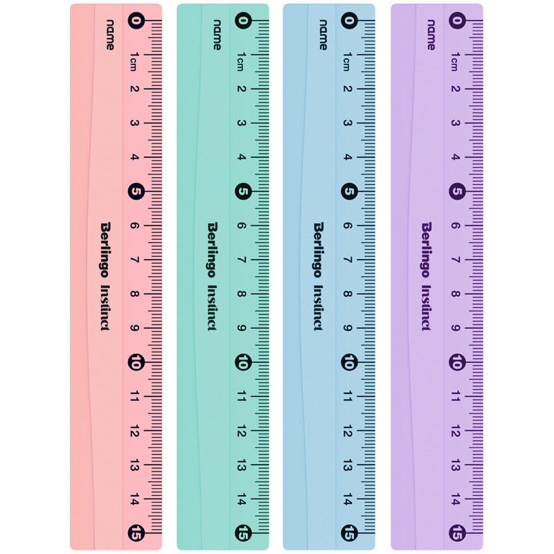 Линейка 15см Berlingo "Instinct", пластиковая, ассорти, европодвес