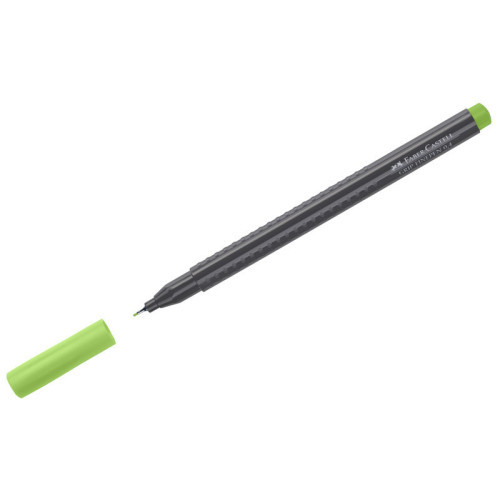 Ручка капиллярная Faber-Castell "Grip Finepen" светло-зеленая, 0,4мм, трехгранная