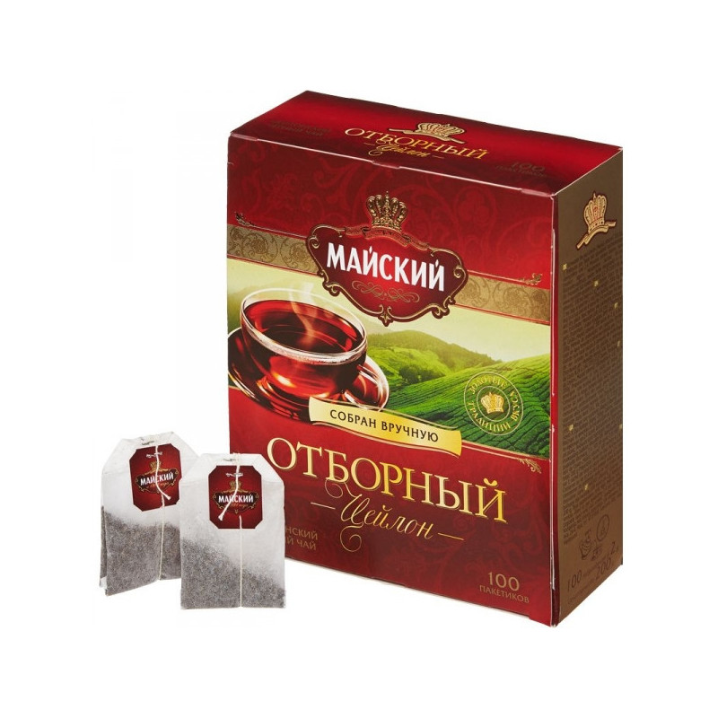 Чай Майский Цейлон Отборный черный 100 пакетиков