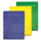 Файл-вкладыш с расширением и клапаном Комус А4 желтый/зеленый/синий гладкий 3 штуки в упаковке