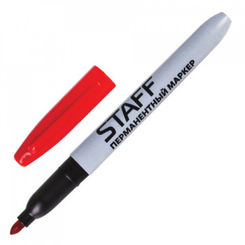 Маркер перманентный нестираемый STAFF красный (толщина линии 2-4 мм)