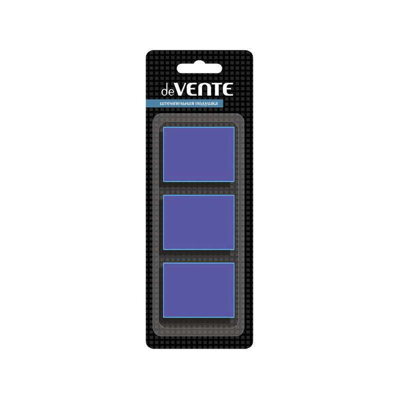 Штемпельная подушка сменная "deVENTE" для моделей 8027, 8028, 8727, 9027 синяя, 03 шт/в блистерной упаковке