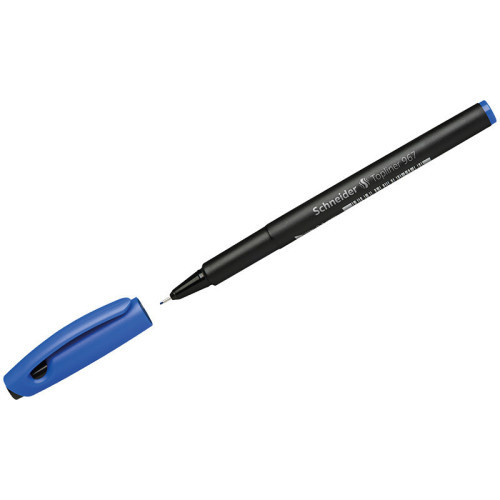 Линер синий, толщина линии 0,4мм, пластик корпус, Schneider Topliner 967