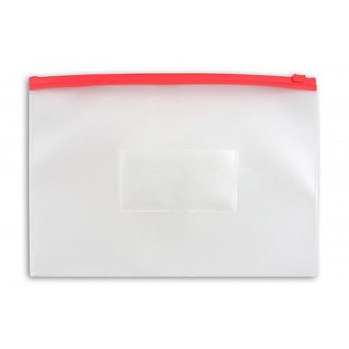 Папка-карман с красной молнией сбоку A5 толщина 0.15 мм