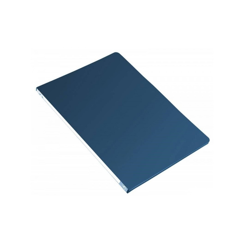Папка с металлическим зажимом в середине синяя пластик 0.50 мм А4