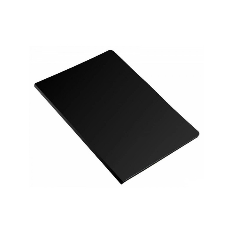 Папка с металлическим зажимом в середине черная пластик 0.40 мм А4