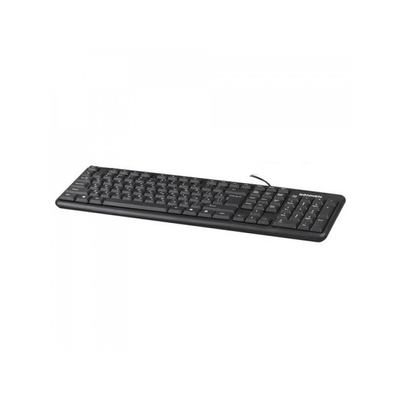 Клавиатура проводная SONNEN KB-8136, USB, 107 клавиш, черная, 512651
