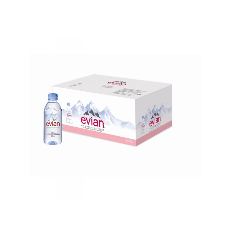 Вода минеральная Evian негазированная 0.33 литра 24 штуки в упаковке