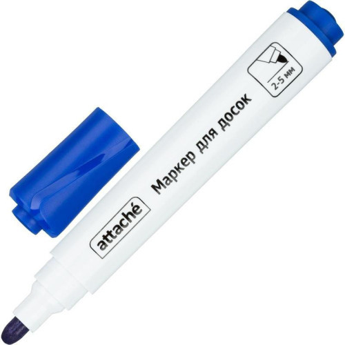 Маркер для досок Attache мокрого стирания синий (толщина линии 2-5 мм)