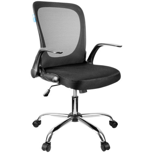 Кресло оператора Helmi HL-M04 "Active", ткань, спинка сетка черн/сиденье TW черн, рег.подлокот, хром