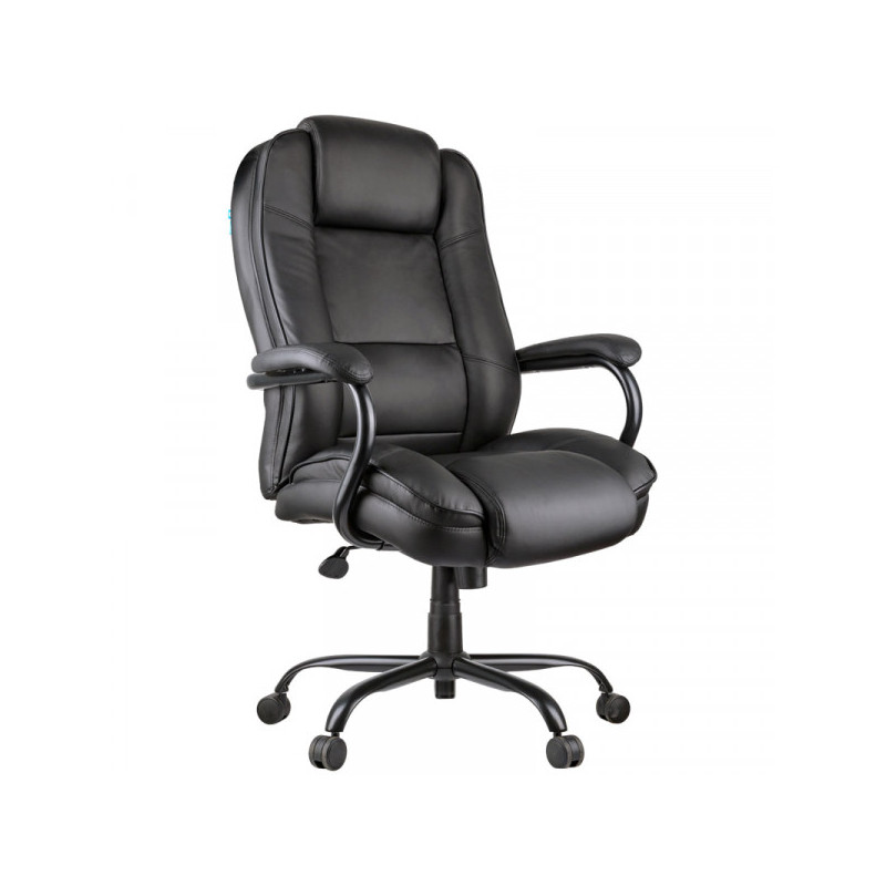 Кресло руководителя Helmi HL-ES01 "Extra Strong" повышенной прочности, экокожа черная, до 200кг